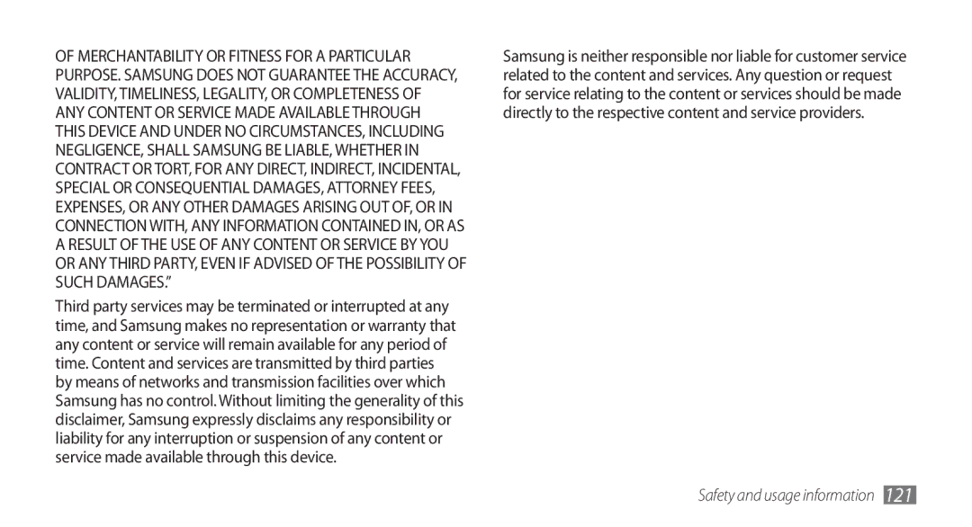 Samsung GT-I5800 user manual Safety and usage information 