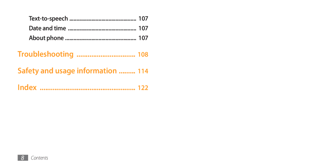 Samsung GT-I5800 user manual Troubleshooting, Safety and usage information, Index 
