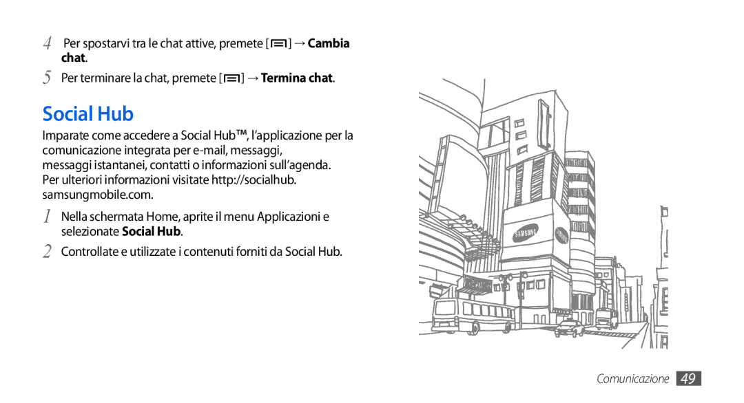 Samsung GT-I5800DKAOMN, GT-I5800CWAOMN, GT-I5800CWAOPT manual Social Hub, Chat 