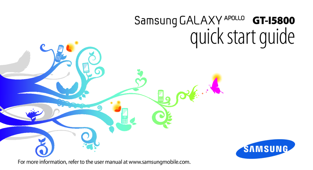 Samsung GT-I5800DKADBT, GT-I5800DKADTM, GT-I5800DKAATO, GT-I5800DKAXEG, GT-I5800DKAVGF manual Quick start guide 