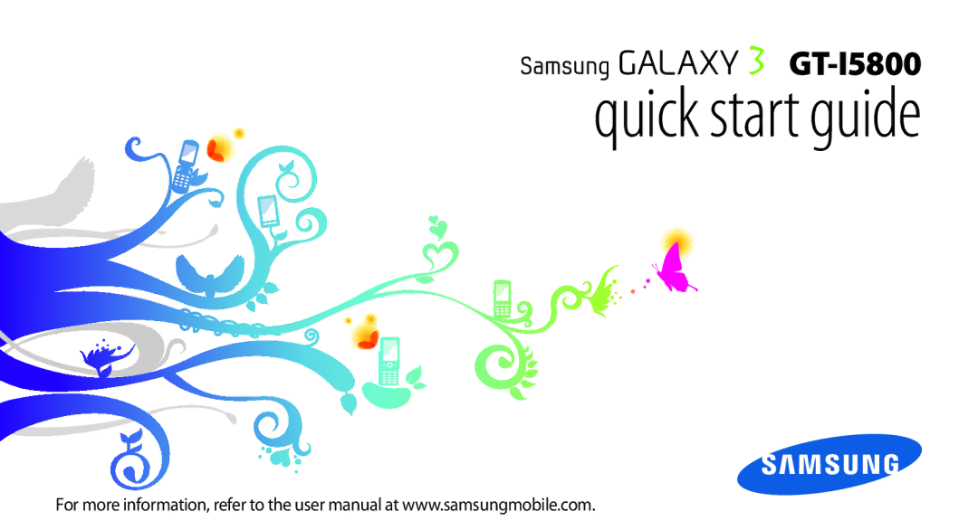 Samsung GT-I5800DKADBT, GT-I5800DKADTM, GT-I5800DKAATO, GT-I5800DKAXEG, GT-I5800DKAVGF manual Quick start guide 