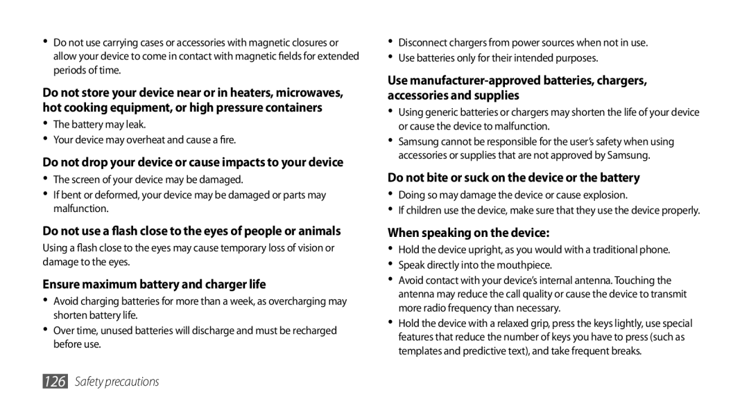 Samsung GT-I5800DKAYOG, GT-I5800DKADTM, GT-I5800DKADBT, GT-I5800DKAATO manual Ensure maximum battery and charger life 