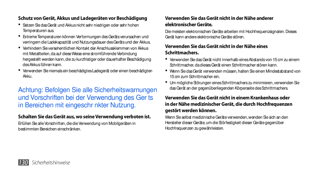 Samsung GT-I5800DKAATO, GT-I5800DKADTM, GT-I5800DKADBT manual Schalten Sie das Gerät aus, wo seine Verwendung verboten ist 