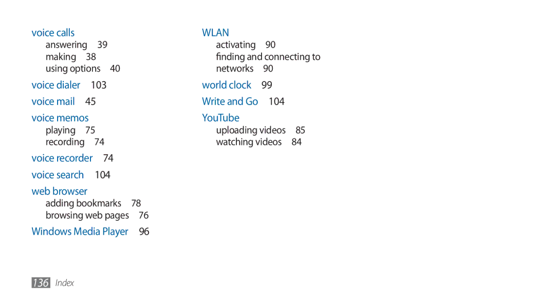 Samsung GT-I5800DKADTM, GT-I5800DKADBT, GT-I5800DKAATO, GT-I5800DKAXEG manual Wlan 