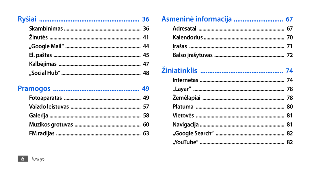 Samsung GT-I5800DKASEB, GT-I5800CWASEB manual Žiniatinklis 