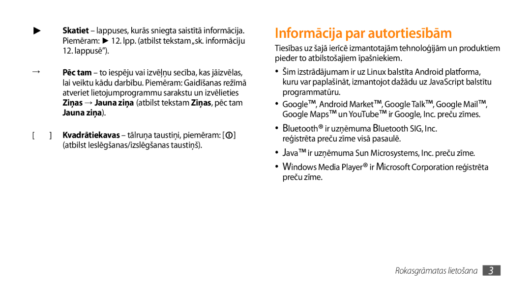 Samsung GT-I5800CWASEB, GT-I5800DKASEB manual Informācija par autortiesībām, Jauna ziņa 