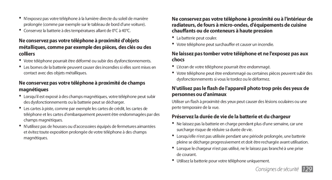 Samsung GT-I5800DKABOG, GT-I5800DKAVGF, GT-I5800DKASFR manual Préservez la durée de vie de la batterie et du chargeur 