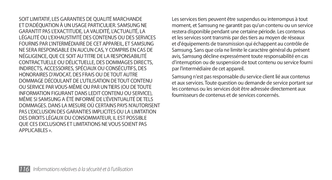 Samsung GT-I5800DKASFR, GT-I5800DKAVGF, GT-I5800YRKBOG manual Informations relatives à la sécurité et à lutilisation 