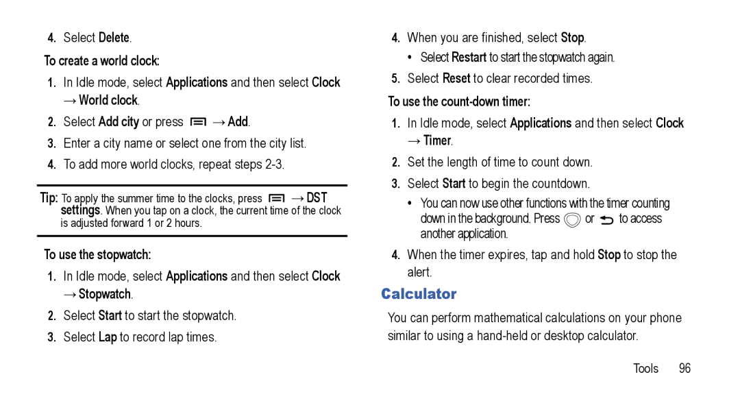 Samsung GT-I5800L Series user manual Calculator 