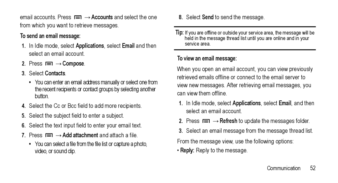 Samsung GT-I5800L Series user manual To view an email message 