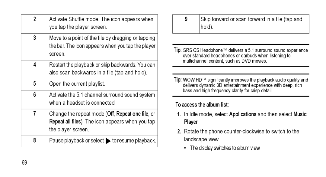 Samsung GT-I5800L Series user manual To access the album list 