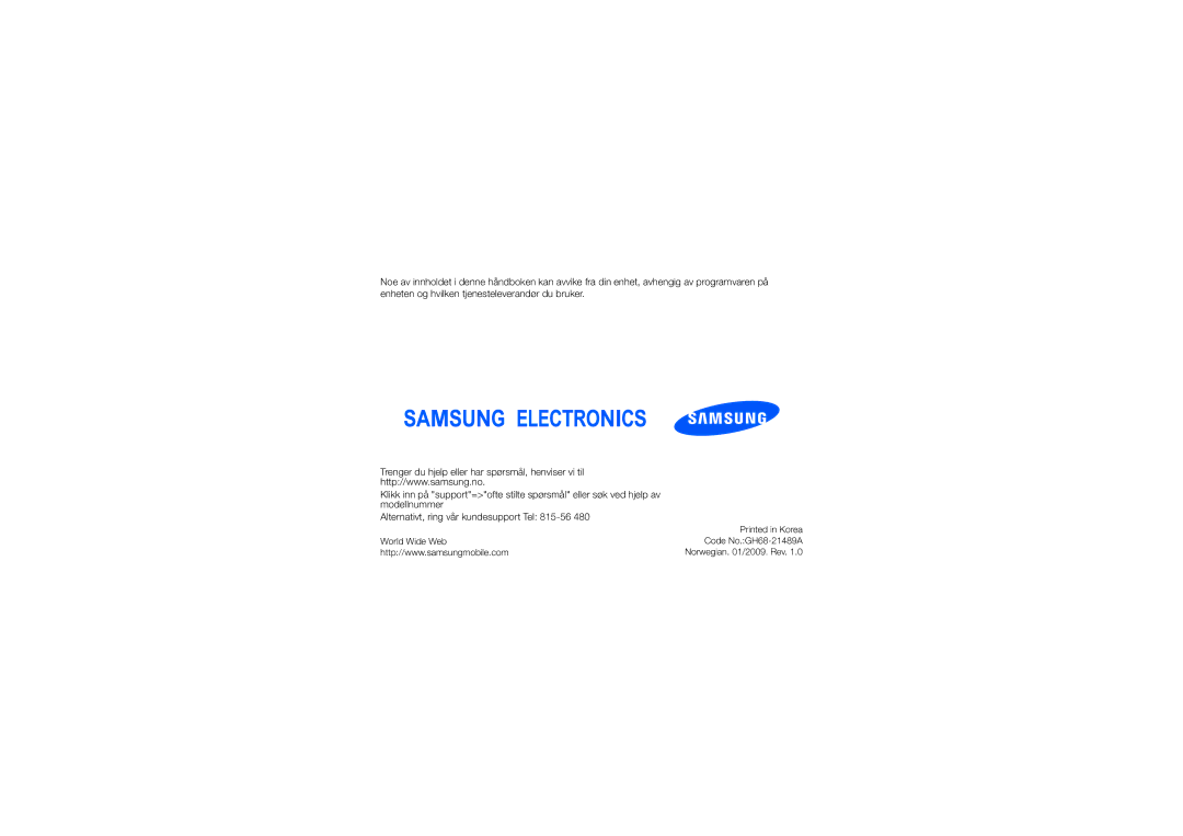 Samsung GT-I7110OAAXEE manual 