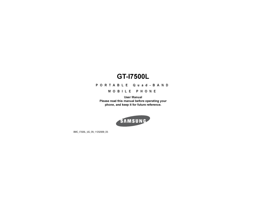 Samsung GT-I7500L user manual 