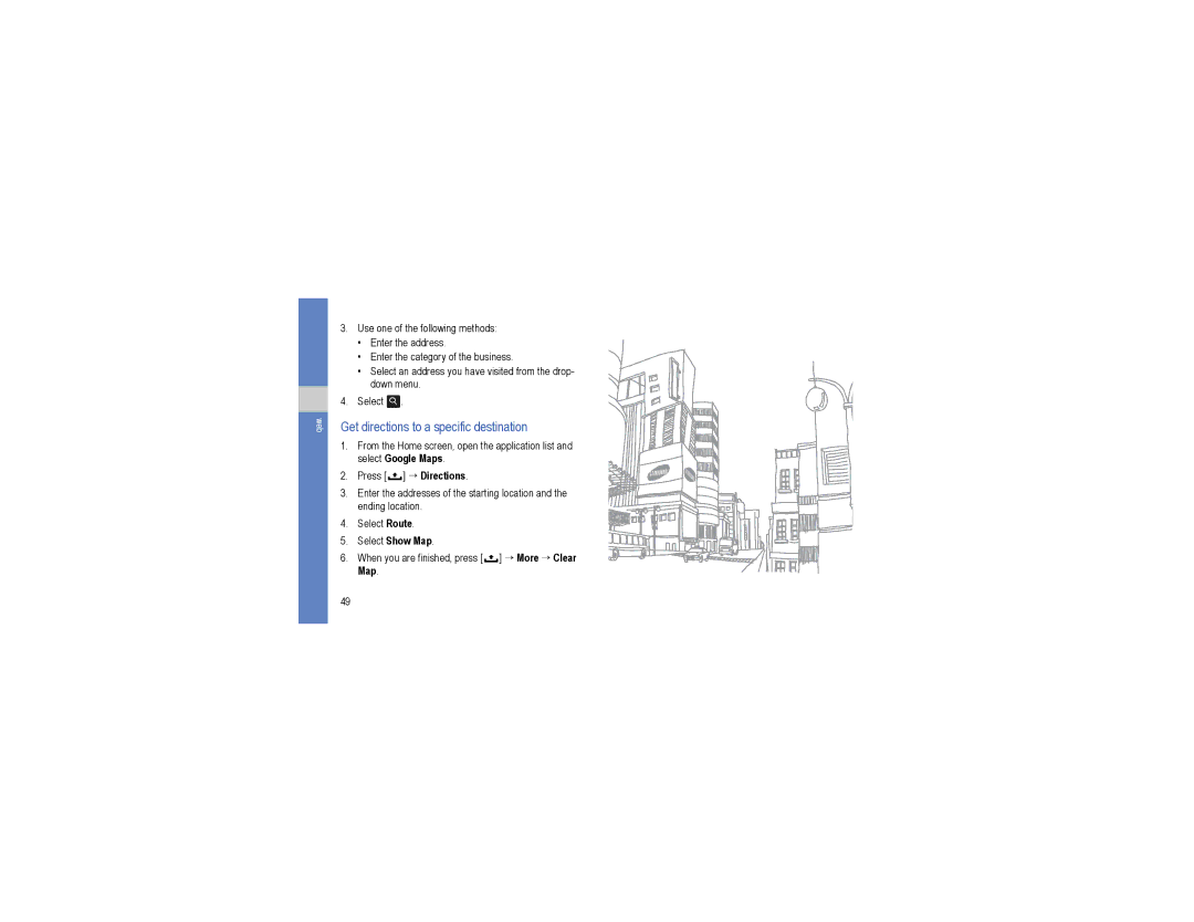 Samsung GT-I7500L user manual Get directions to a specific destination 