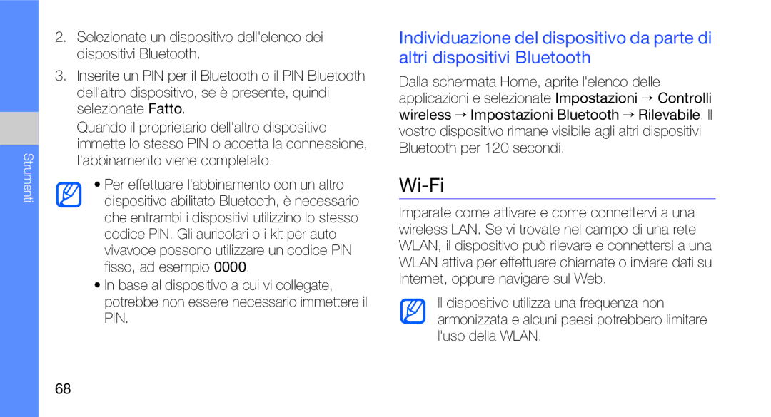 Samsung GT-I7500OKAITV, GT-I7500OKATIM, GT-I7500OKAOMN, GT-I7500OKAVDS, GT-I7500OKAWIN manual Wi-Fi 