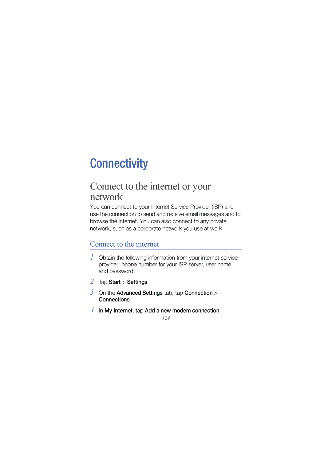 Samsung GT I8000 user manual Connect to the internet or your network 