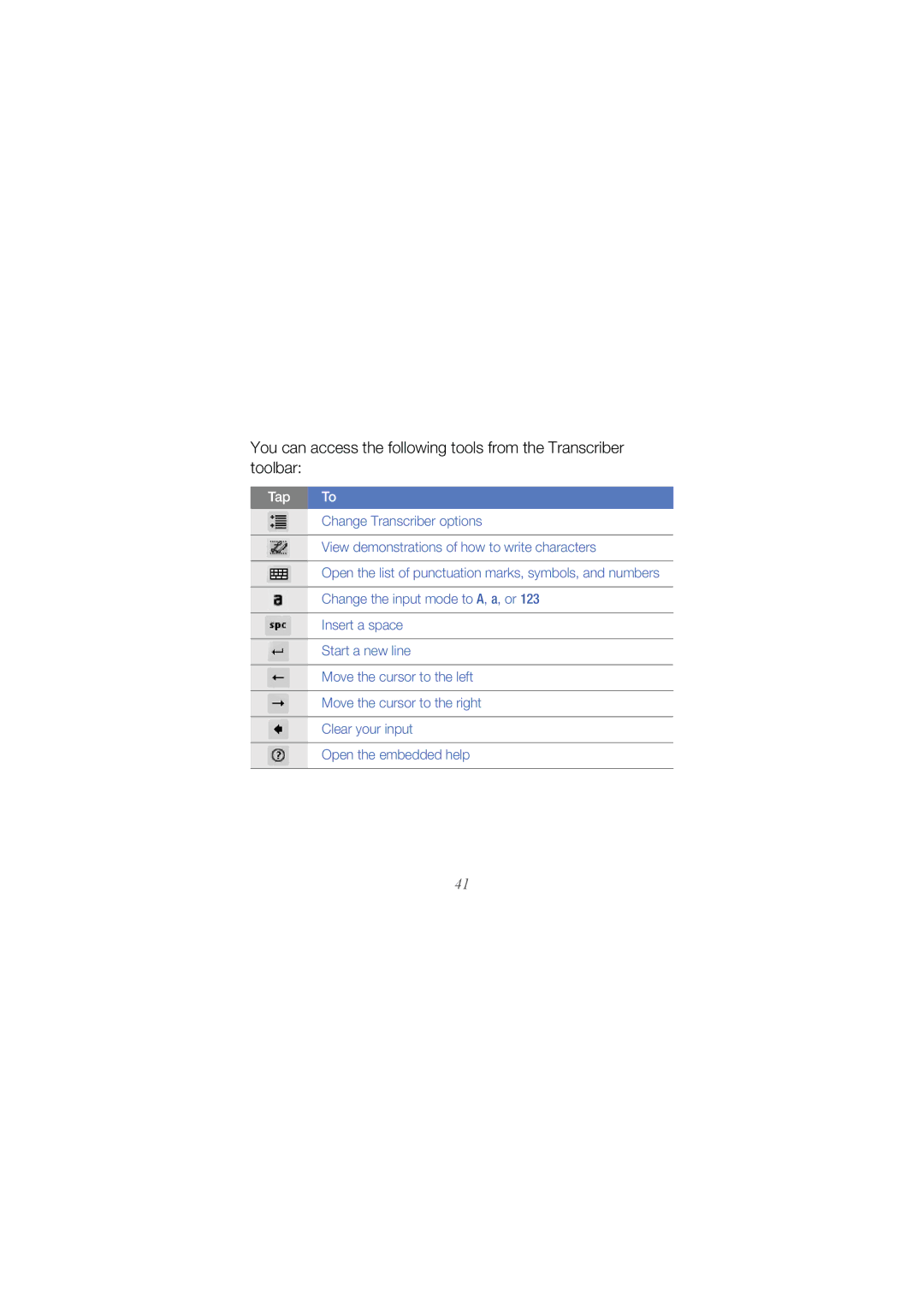 Samsung GT I8000 user manual Tap To 