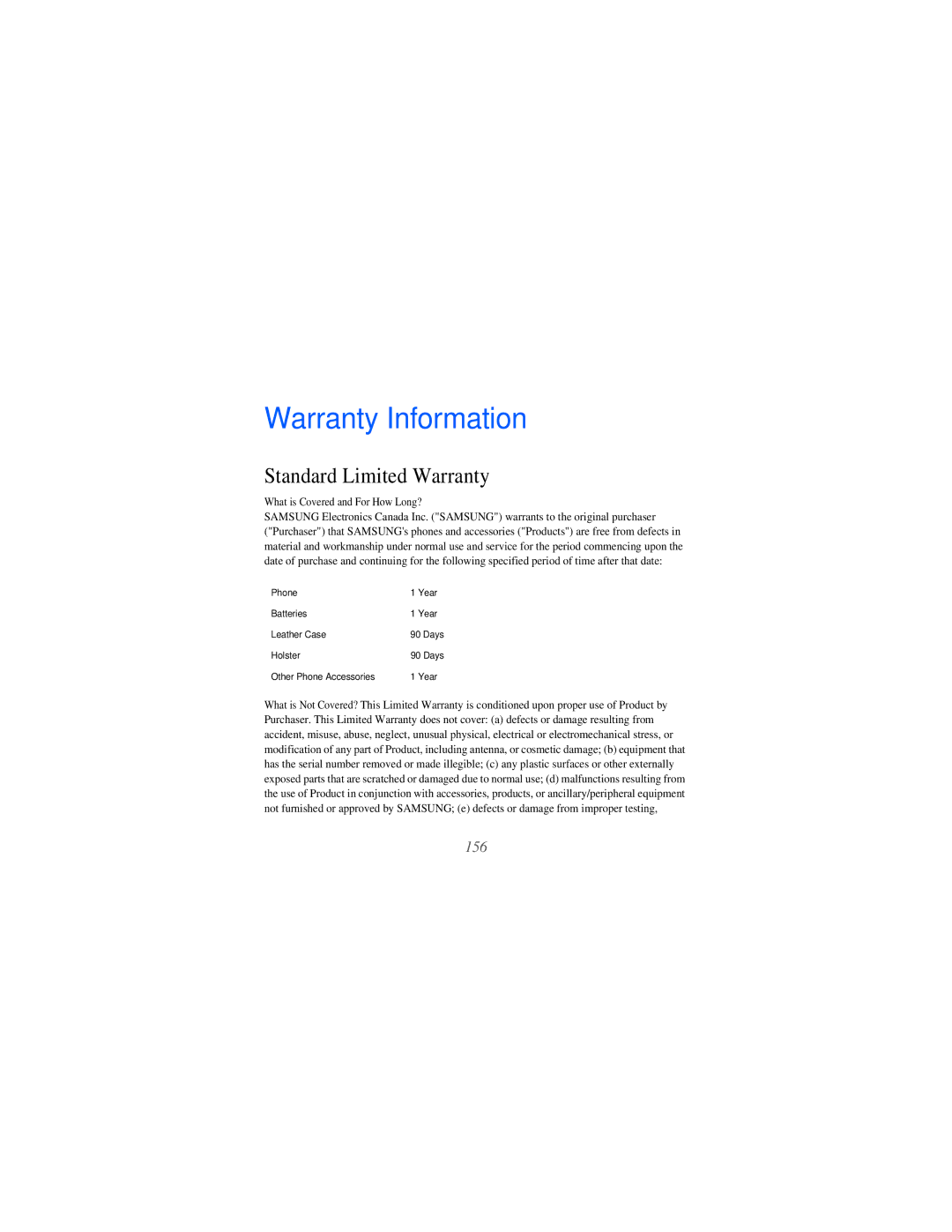 Samsung GT-i8000L user manual Warranty Information 