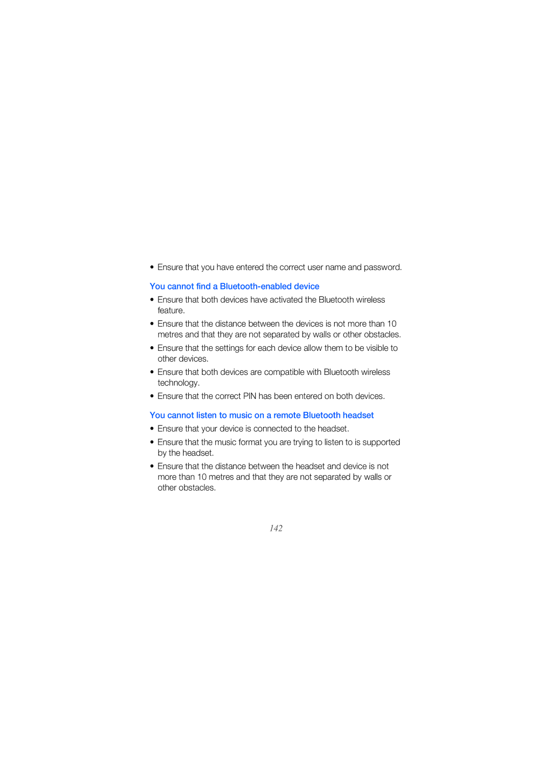 Samsung GT-I8000T You cannot find a Bluetooth-enabled device, You cannot listen to music on a remote Bluetooth headset 