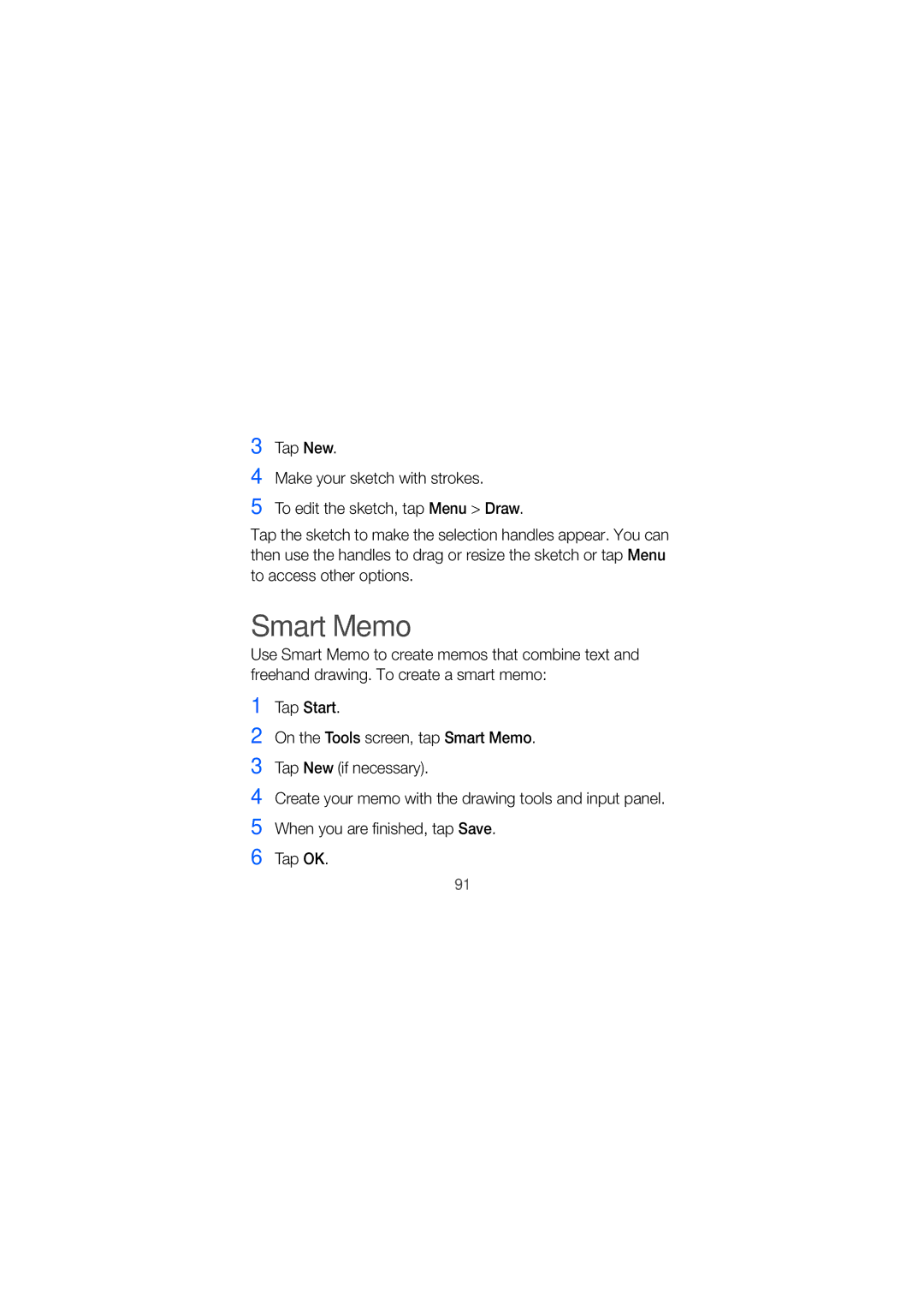 Samsung GT-I8000T manual Smart Memo 