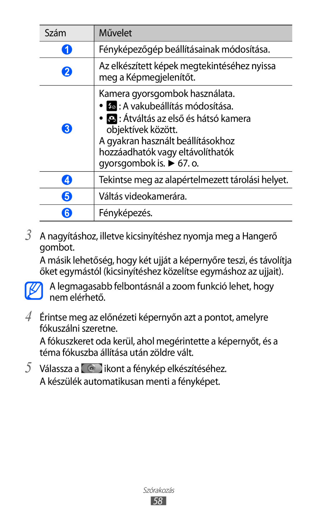 Samsung GT-I8150FKAXEZ, GT-I8150EWAITV, GT-I8150FKADBT, GT-I8150FKAITV, GT-I8150EWABGL, GT-I8150FKAO2C manual Objektívek között 