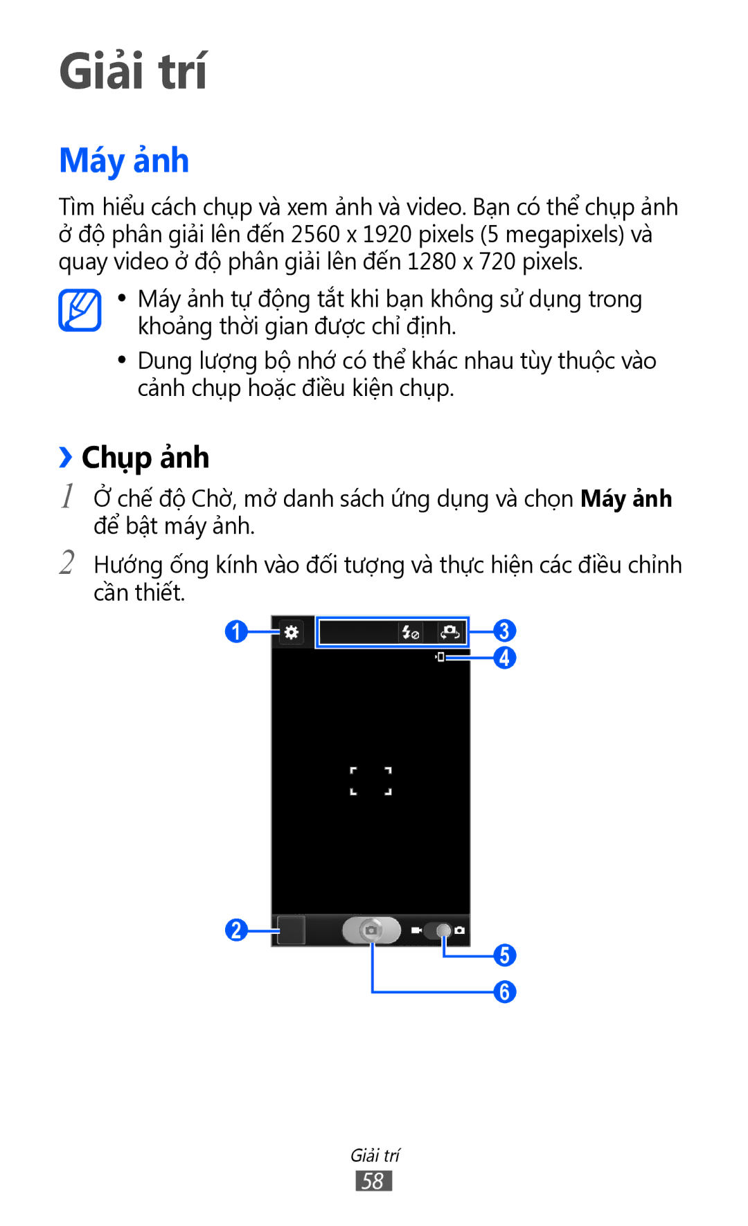 Samsung GT-I8150MAAXXV, GT-I8150EWAXXV, GT-I8150FKAXEV, GT-I8150FKAXXV, GT-I8150EWAXEV manual Giải trí, Máy ảnh, ››Chụp ảnh 