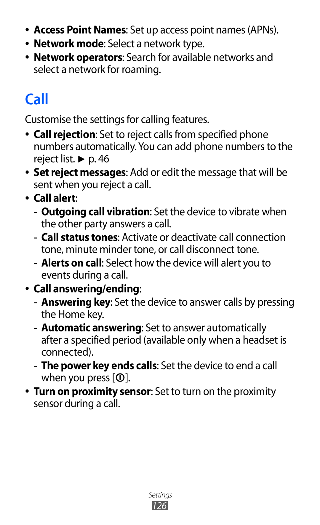 Samsung GT-I8150FKAXSG, GT-I8150FKAKSA, GT-I8150EWAMID, GT-I8150FKAEGY, GT-I8150FKAJED Call alert, Call answering/ending 