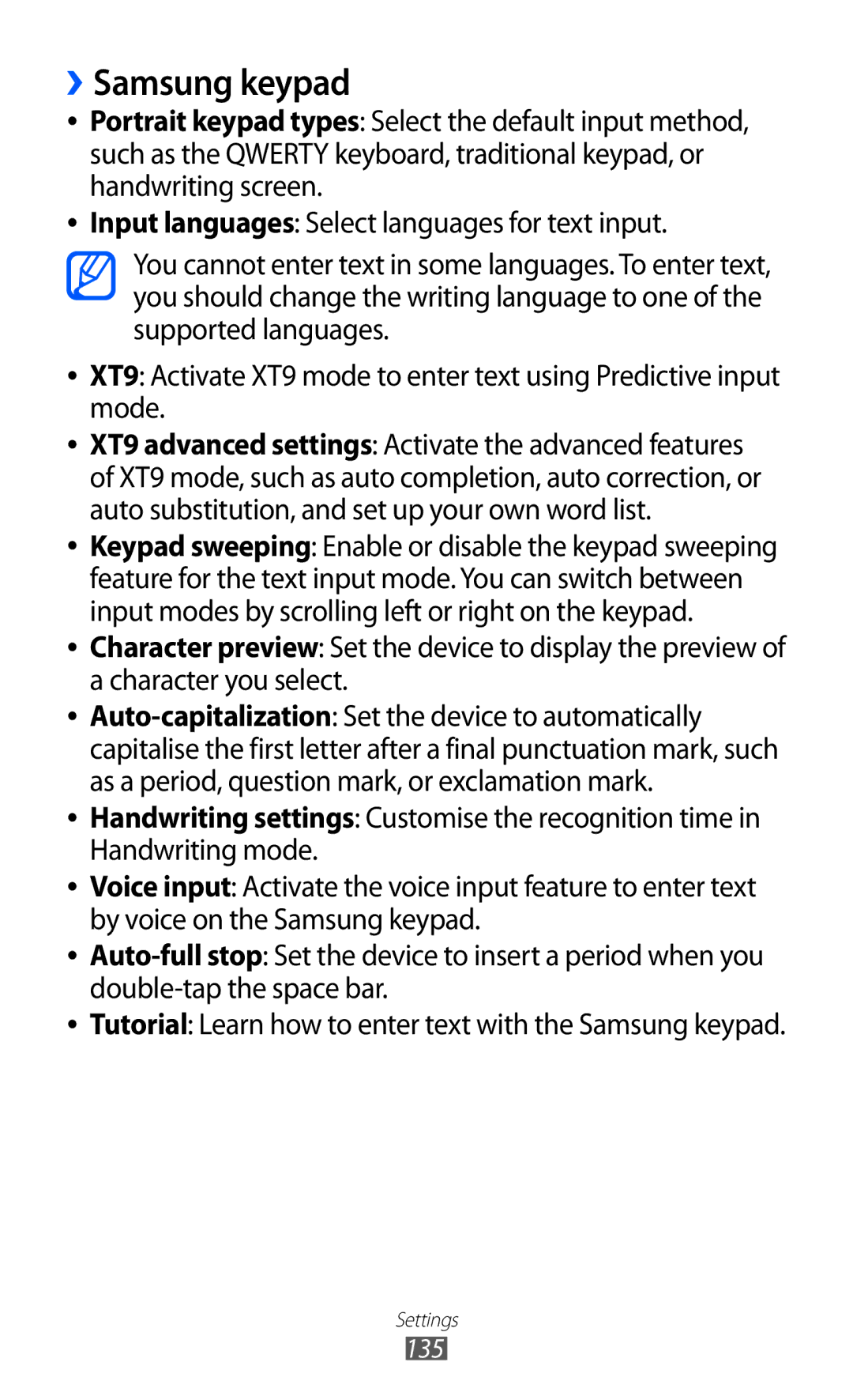 Samsung GT-I8150EWAXSG, GT-I8150FKAKSA, GT-I8150FKAXSG, GT-I8150EWAMID, GT-I8150FKAEGY, GT-I8150FKAJED manual ››Samsung keypad 