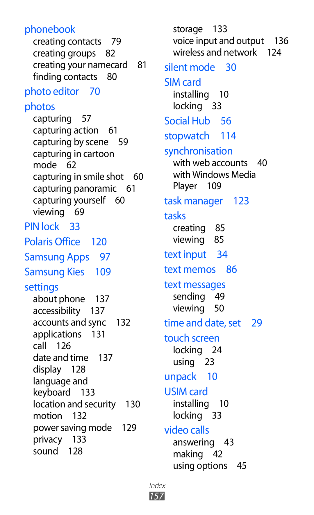 Samsung GT-I8150EWAKSA, GT-I8150FKAKSA, GT-I8150FKAXSG, GT-I8150EWAMID, GT-I8150FKAEGY, GT-I8150FKAJED manual Phonebook 