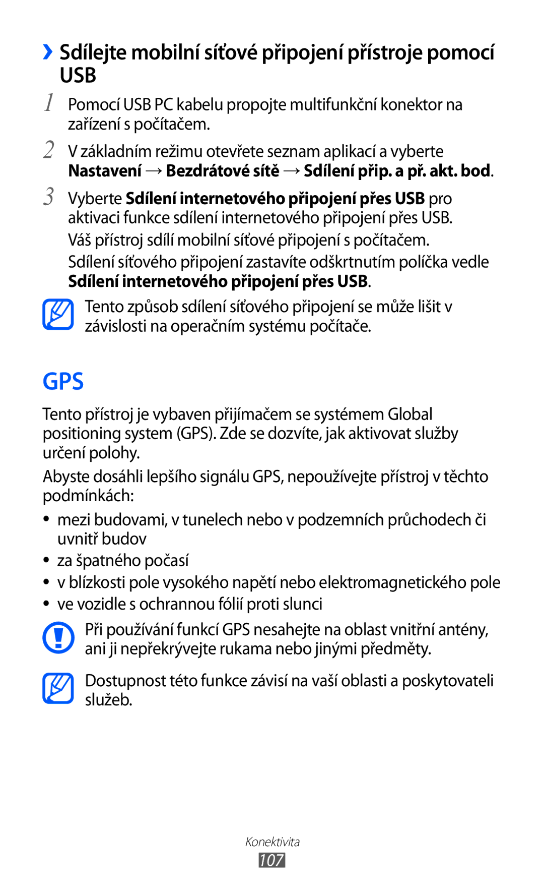 Samsung GT-I8150EWAXSK, GT-I8150FKAXEZ, GT-I8150FKAVDC, GT-I8150FKAO2C, GT-I8150FKAXSK manual Usb, 107 