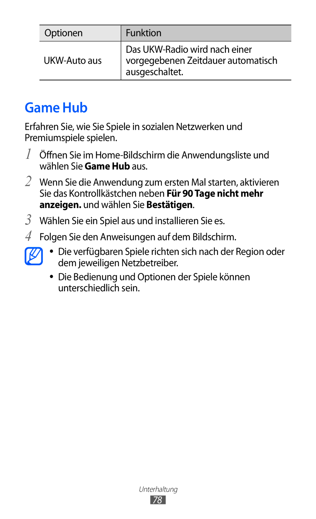 Samsung GT-I8150FKAVD2, GT-I8150MAADTM, GT-I8150FKAVIT, GT-I8150FKATUR, GT-I8150EWAITV, GT-I8150FKAXEG Game Hub, Ausgeschaltet 