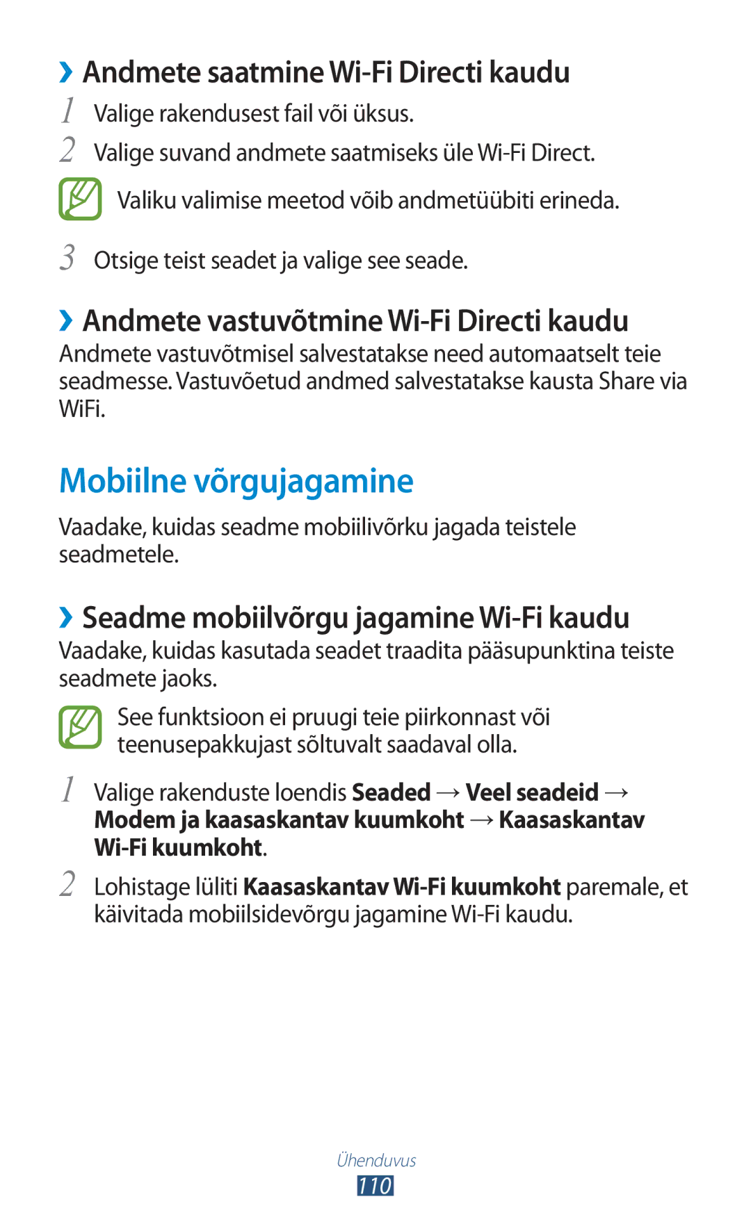 Samsung GT-I8160ZWZSEB Mobiilne võrgujagamine, ››Andmete saatmine Wi-Fi Directi kaudu, Valige rakendusest fail või üksus 