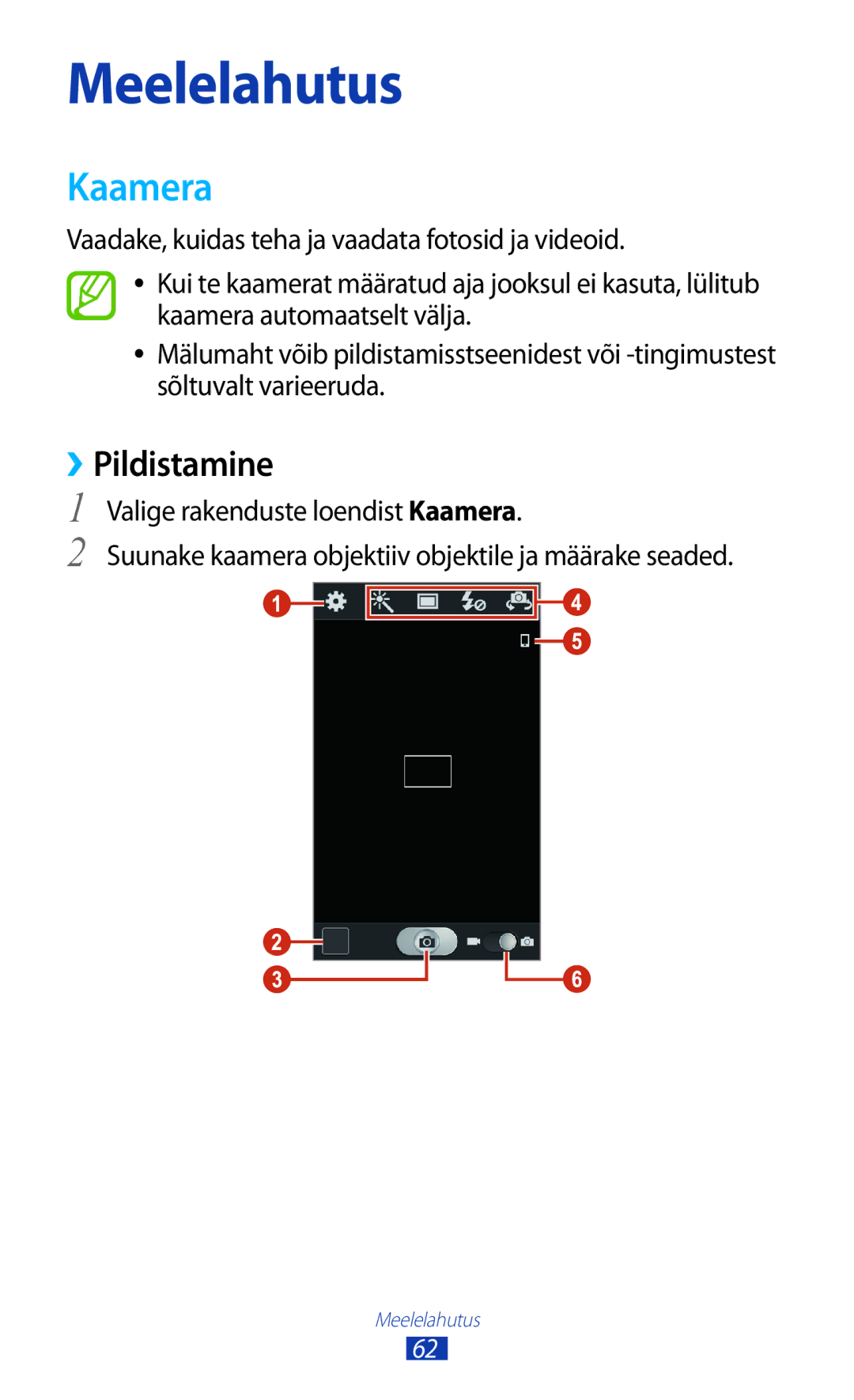 Samsung GT-I8160ZWZSEB, GT-I8160OKASEB, GT-I8160ZWASEB manual Kaamera, ››Pildistamine 