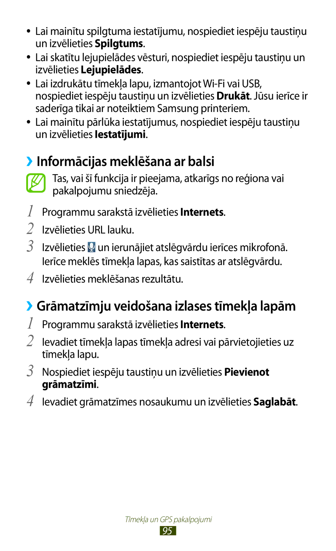 Samsung GT-I8160ZWZSEB, GT-I8160OKASEB, GT-I8160ZWASEB ››Informācijas meklēšana ar balsi, Izvēlieties meklēšanas rezultātu 