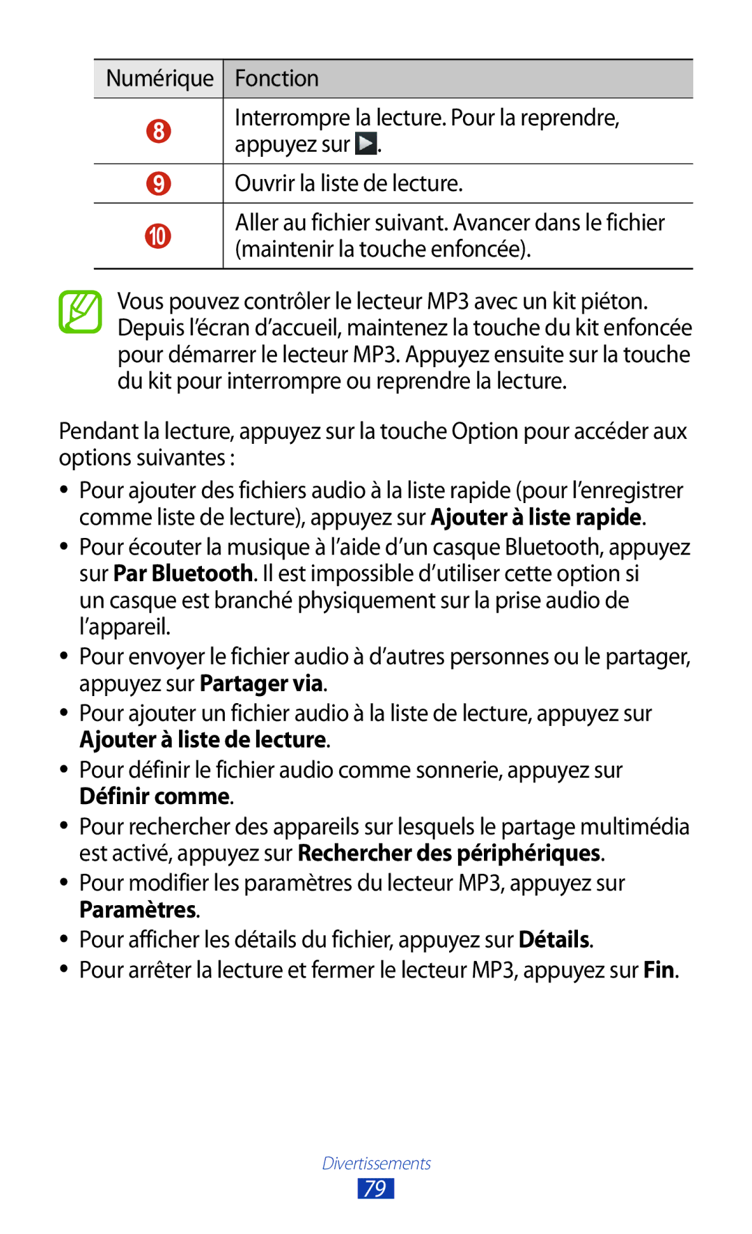 Samsung GT-I8160ZWPXEF, GT-I8160OKPXEF, GT-I8160OKPNRJ manual Aller au fichier suivant. Avancer dans le fichier 