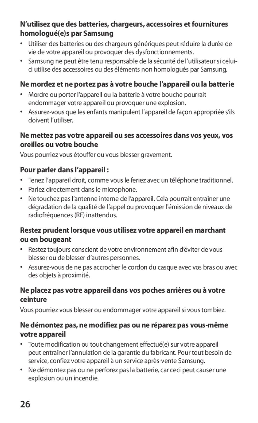 Samsung GT-I8160OKPNRJ, GT-I8160OKPXEF, GT-I8160ZWPXEF Pour parler dans l’appareil, Parlez directement dans le microphone 