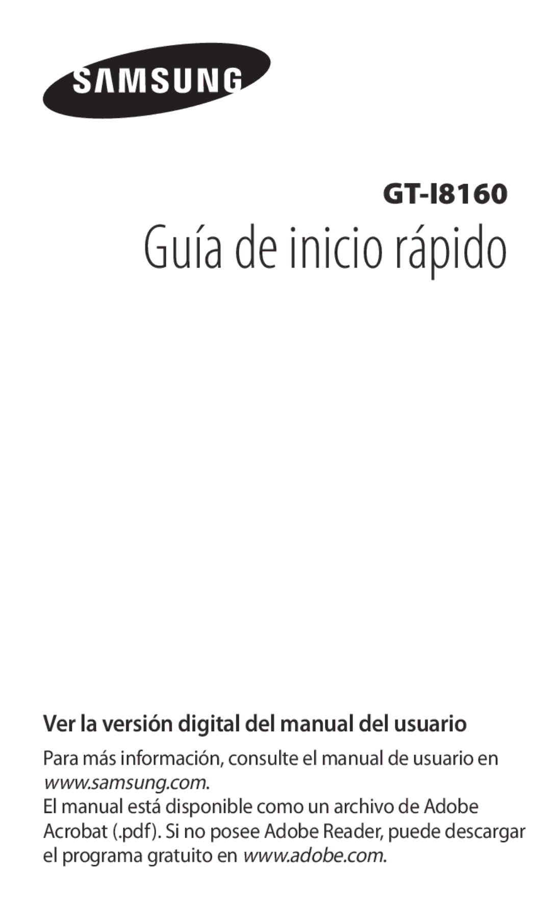 Samsung GT-I8160OKAXEO, GT-I8160ZWADBT, GT-I8160ZWAITV, GT-I8160ZWAXEO, GT-I8160ZWZMWD manual Guía de inicio rápido 