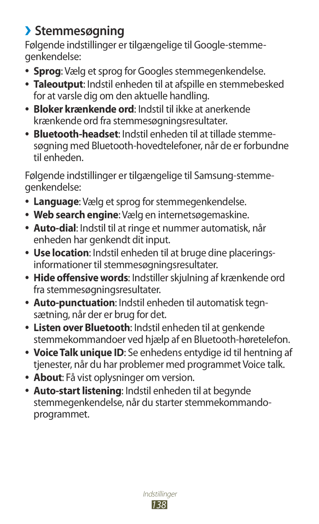 Samsung GT-I8160ZWANEE, GT-I8160OKANEE manual ››Stemmesøgning 