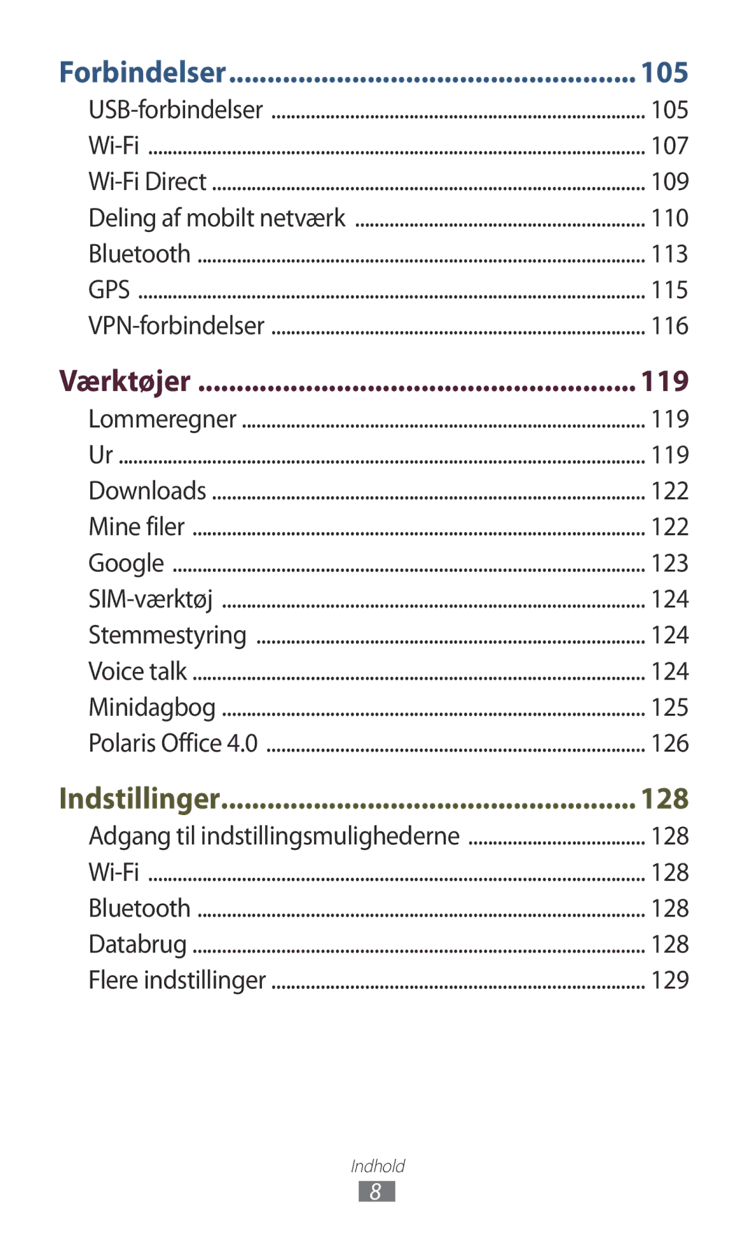 Samsung GT-I8160ZWANEE, GT-I8160OKANEE manual Værktøjer 