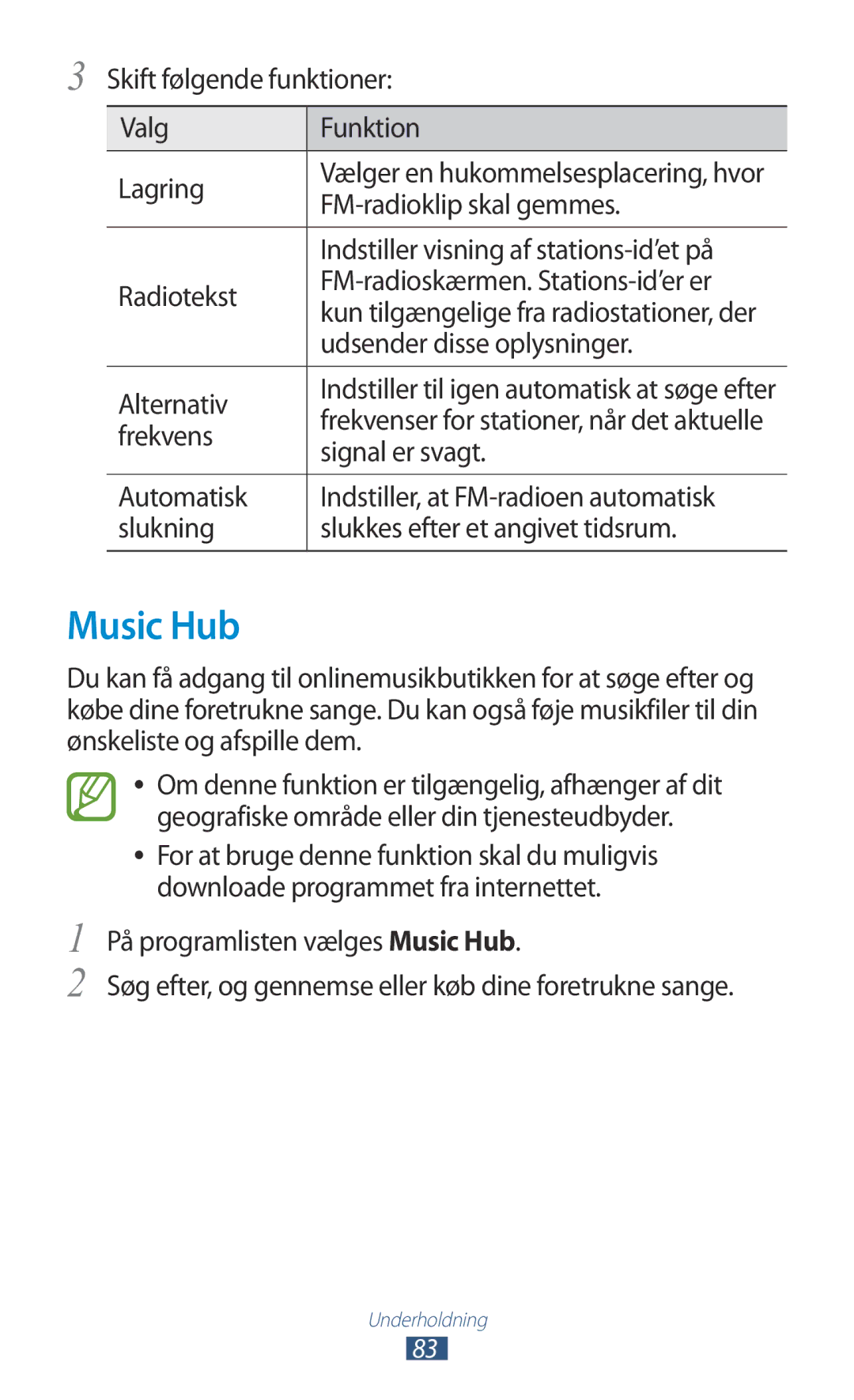 Samsung GT-I8160OKANEE, GT-I8160ZWANEE manual Music Hub 