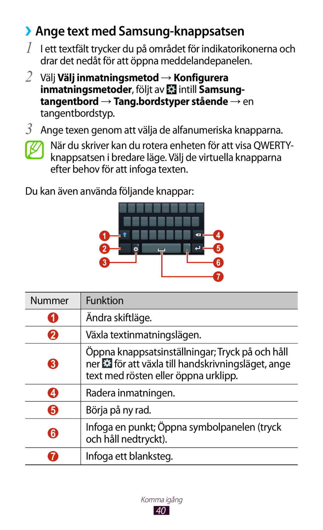 Samsung GT-I8160ZWANEE manual ››Ange text med Samsung-knappsatsen, Ange texen genom att välja de alfanumeriska knapparna 