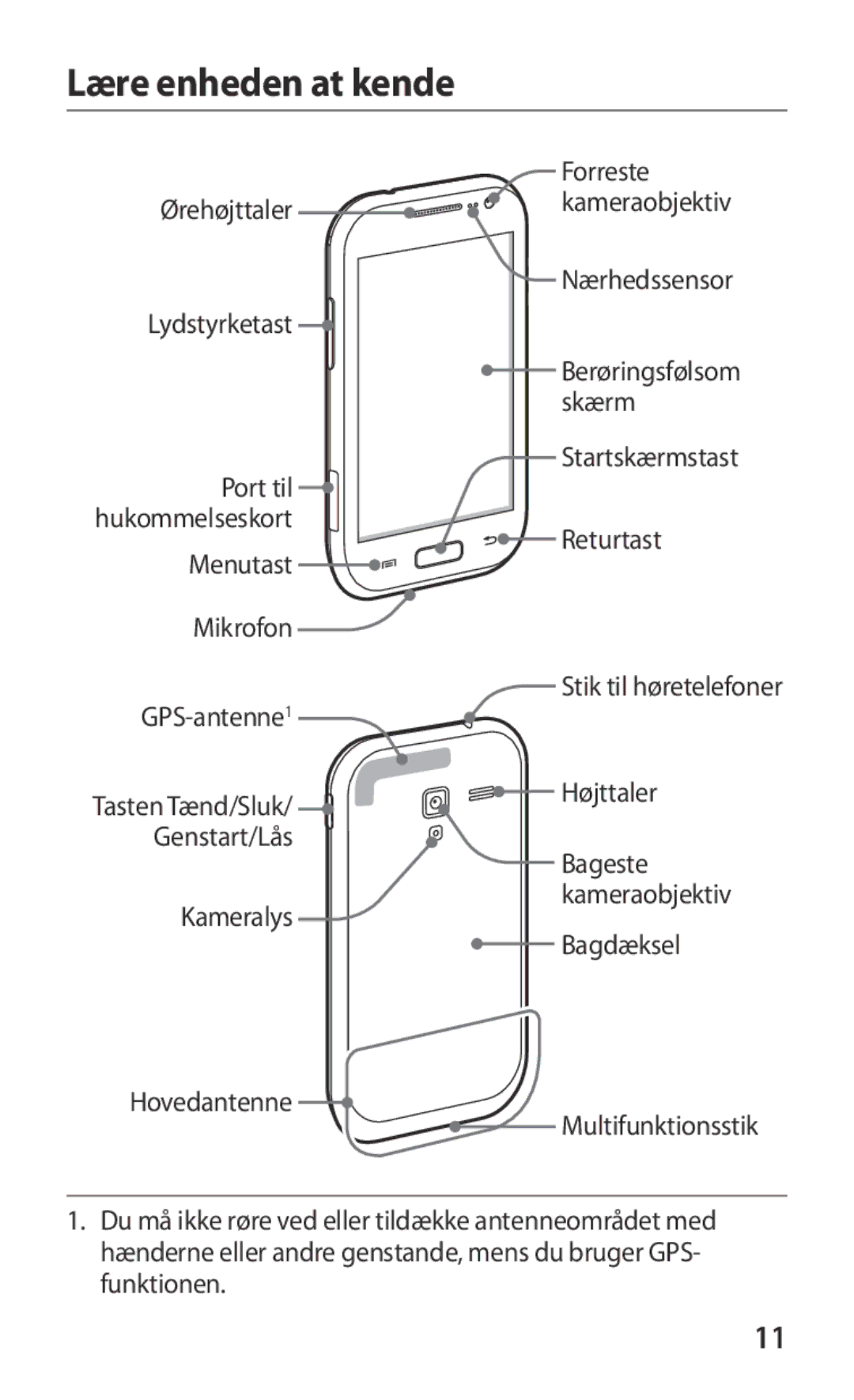 Samsung GT-I8160OKANEE, GT-I8160ZWANEE manual Lære enheden at kende 