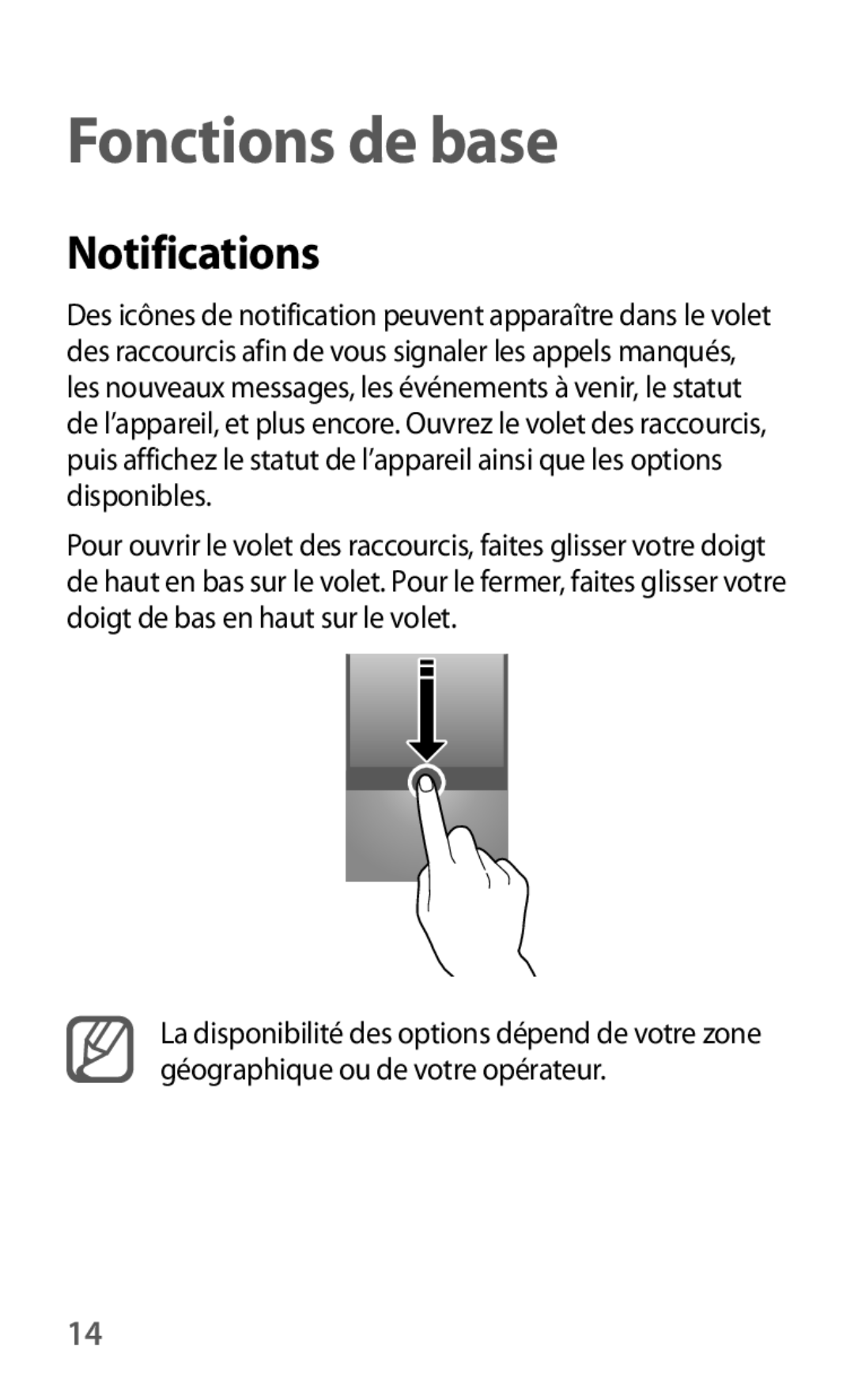 Samsung GT-I8190RWAGBL, GT-I8190MBABGL, GT-I8190MBAMTL, GT-I8190MBAVVT, GT-I8190RWAVVT manual Fonctions de base, Notifications 