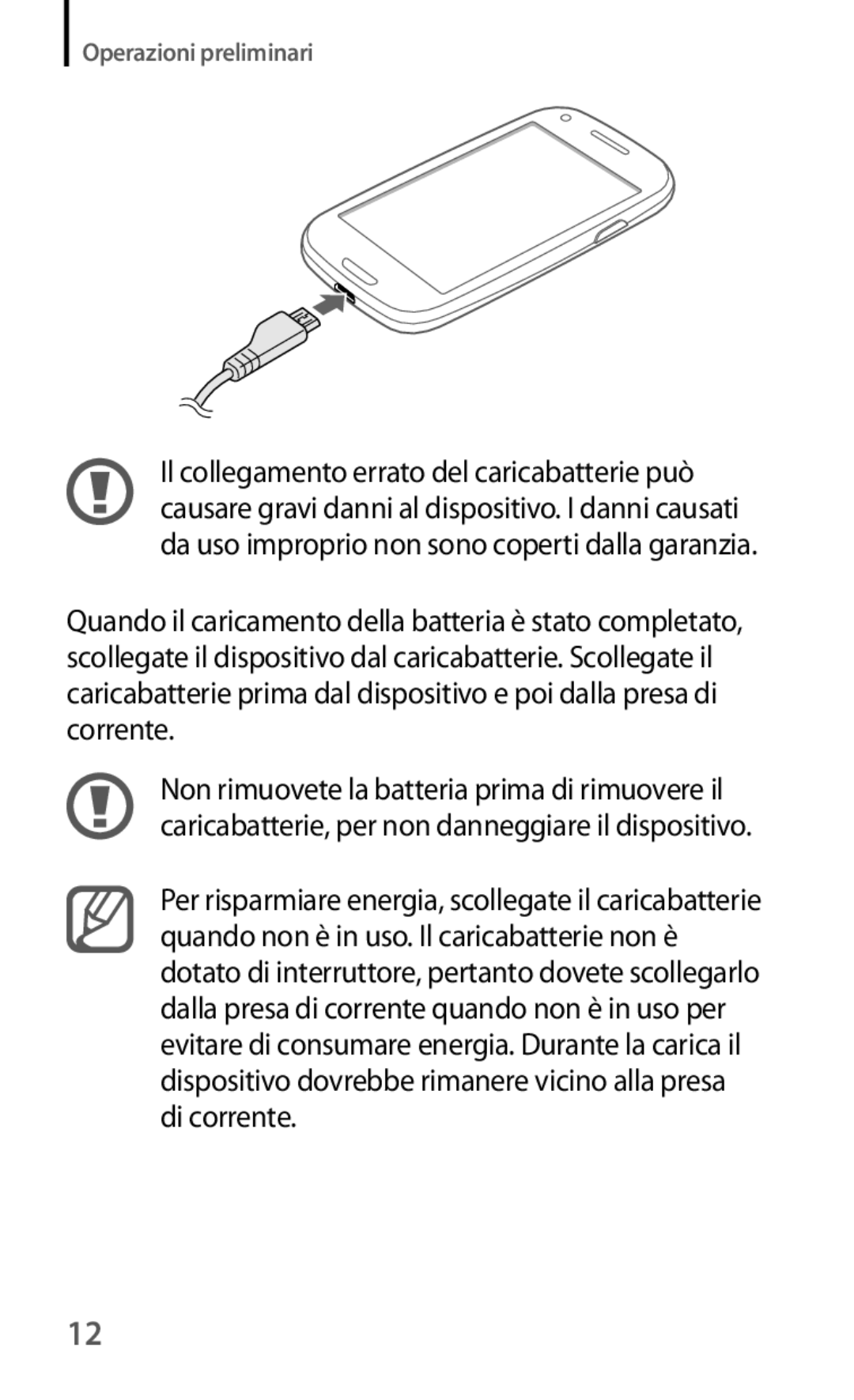 Samsung GT-I8190RWNWIN, GT-I8190MBADBT, GT-I8190MBAITV, GT-I8190MBAHUI, GT-I8190RWATUR, GT-I8190TANWIN Operazioni preliminari 