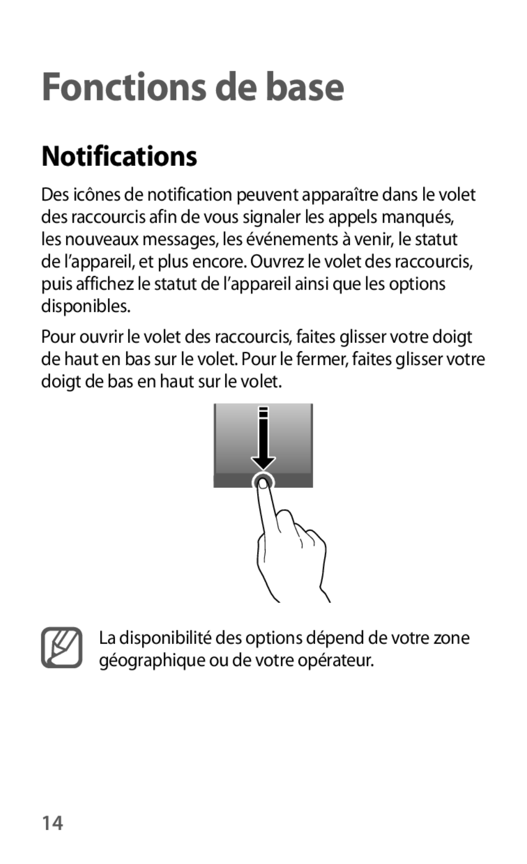 Samsung GT-I8190MBAFTM, GT-I8190RWABOG, GT-I8190RWAXEF, GT-I8190RWNNRJ, GT-I8190RWNLPM manual Fonctions de base, Notifications 