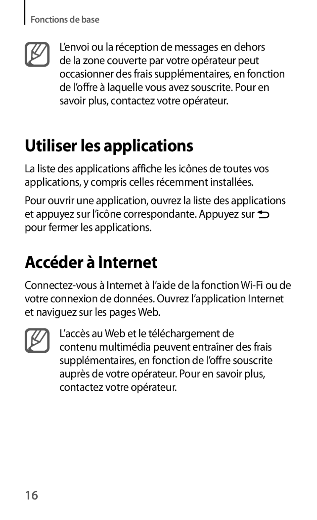 Samsung GT-I8190GRAXEF, GT-I8190RWABOG, GT-I8190RWAXEF, GT-I8190RWNNRJ manual Utiliser les applications, Accéder à Internet 