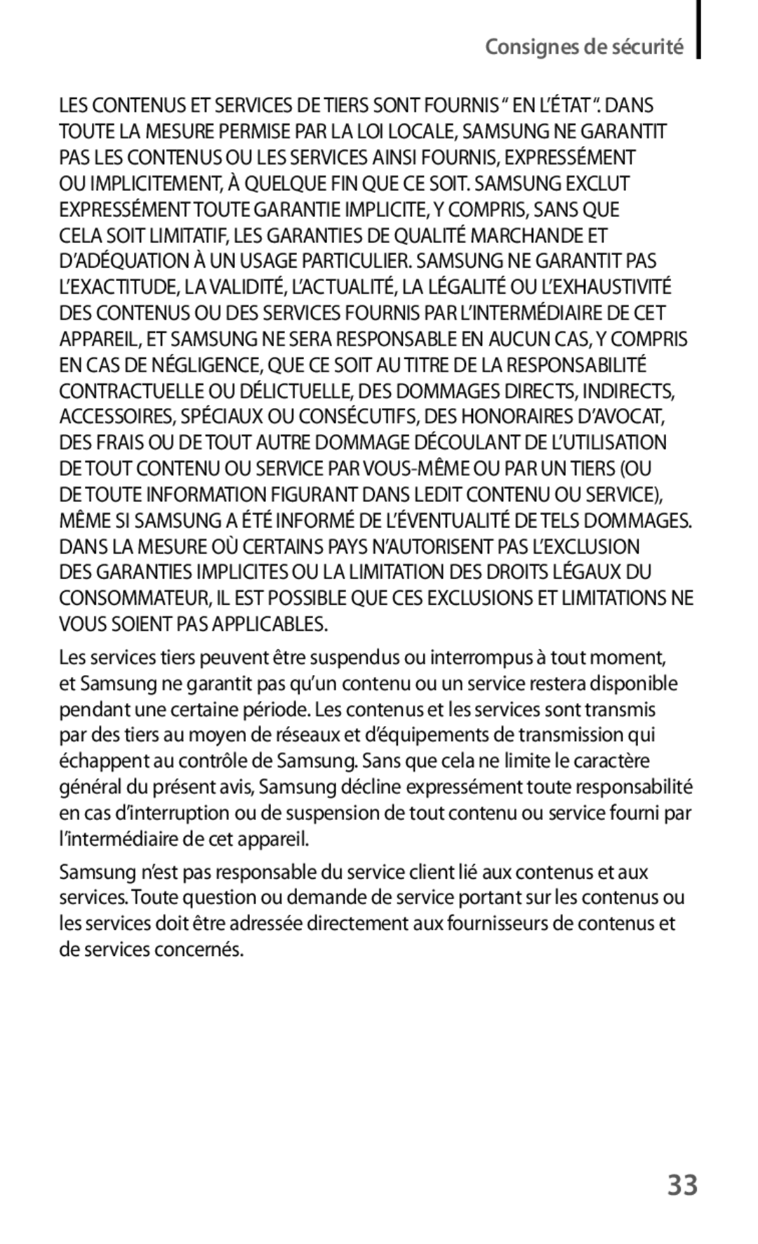 Samsung GT-I8190MBABOG, GT-I8190RWABOG, GT-I8190RWAXEF, GT-I8190RWNNRJ, GT-I8190RWNLPM, GT-I8190OKABOG Consignes de sécurité 