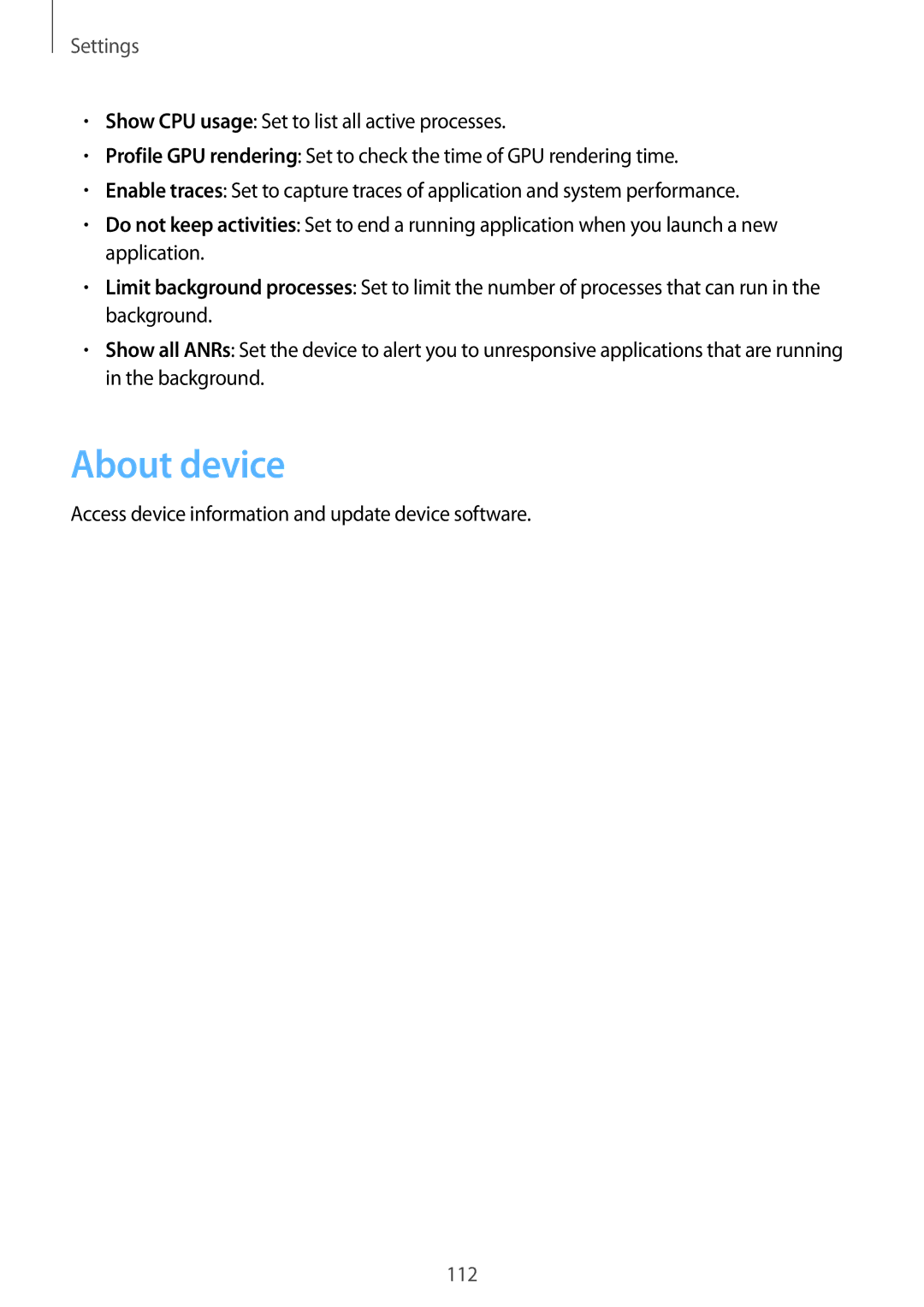 Samsung GT-I8190ZNNORX, GT-I8190RWNDTM, GT-I8190RWNDBT About device, Access device information and update device software 