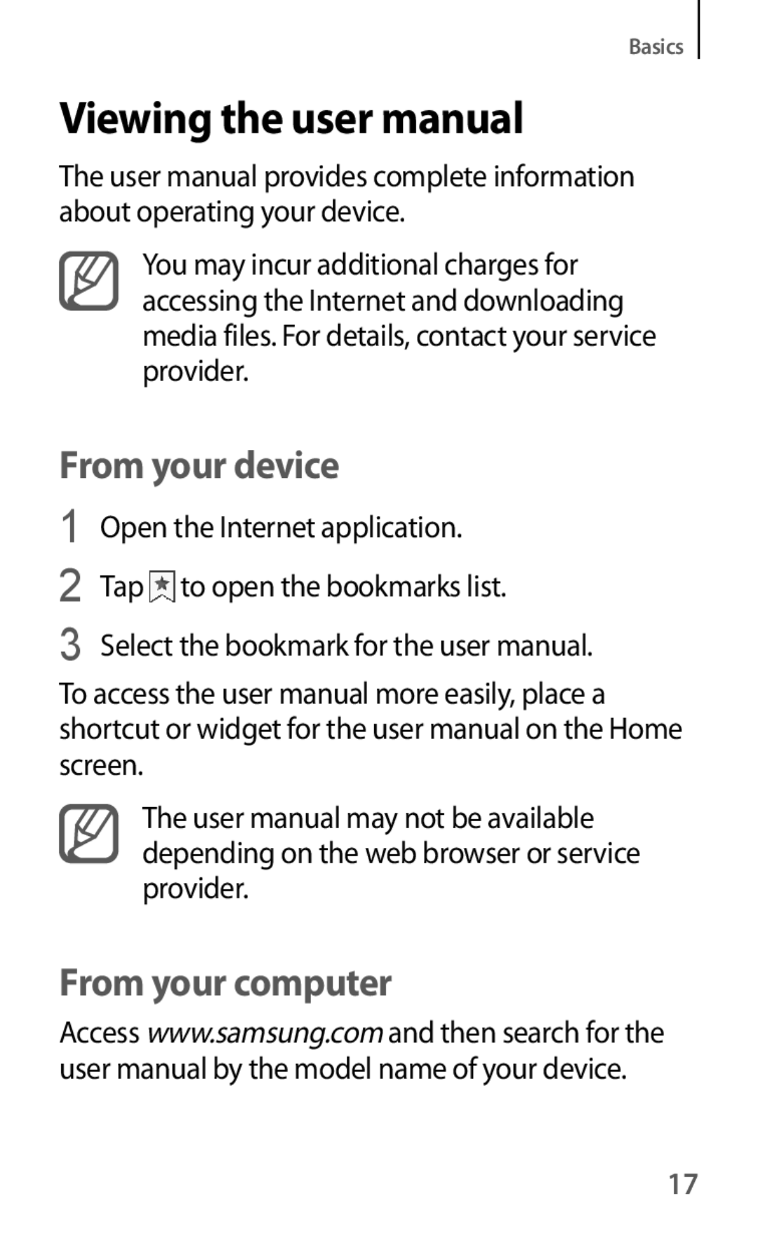 Samsung GT-I8190MBATPH, GT-I8190RWNDTM, GT-I8190RWNDBT, GT-I8190RWATPH, GT-I8190MBNTPL From your device From your computer 