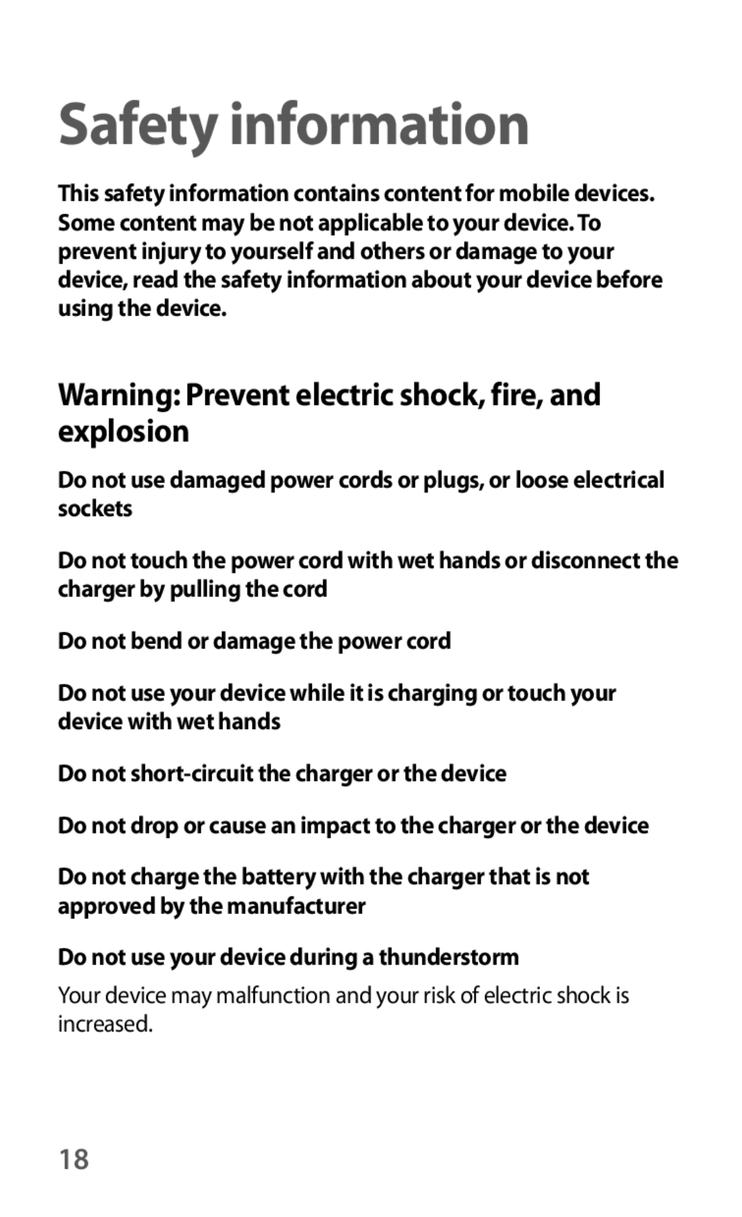 Samsung GT-I8190MBATUR, GT-I8190RWNDTM, GT-I8190RWNDBT, GT-I8190RWATPH, GT-I8190MBNTPL, GT-I8190OKADBT manual Safety information 